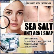 ✅SG Stock✅ Sea Salt Soap Removal Pimple Pores Blackhead Acne Treatment Cleaner Moisturizing Goat Milk Face Wash Soap