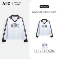 AIIZ Women's Long Sleeve Polo Shirt Polo Shirt Women Polo T Shirt Women Long Sleeve
