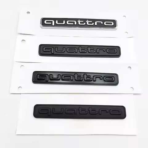 3D ABS Black Logo Quattro Emblem Car Rear Trunk Badge Decal For Audi A1 A2 A3 A4 A5 A6 A7 Q2 Q3 Q5 Q