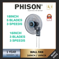 [BUBBLE WRAP] PHISON WALL FAN 16 INCH 18 INCH PWF-5161 PWF-5181 3SPEEDS 5BLADES