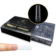 UNA GELLA Soft Gel Nail Tips Long Pre-file | 240 Square Gel Tips XXL | Full Cover No C Curve Extra L