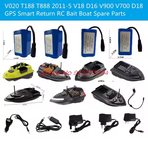 V020 T188 T888 2011-5 V18 D16 V900 V700 D18 GPS Smart Return RC Fishing Bait Boat Spare Parts Batter