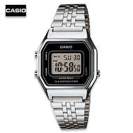 Velashop Casio นาฬิกาผู้หญิง สีเงิน สายสแตนเลส รุ่น LA680WA-1DF, LA680WA-1D, LA680WA, LA680