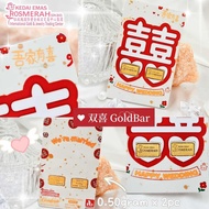 KEDAI EMAS ROSMERAH WEDDING  999.9 GOLD BAR  0.50GRAM x 2  结婚 0.50克 x 2 金片 （999.9金）