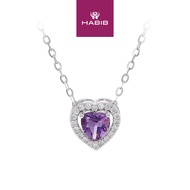 HABIB Heart Amethyst and Diamond Necklace in 750/18K White Gold 457850325(N)