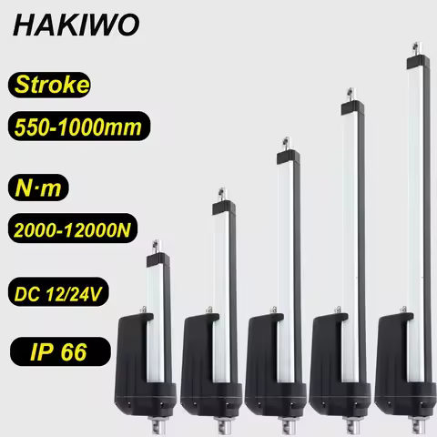 HAKIWO 12V 24V 12000N IP66 Linear Actuator 550mm 600mm 700mm 800mm 900mm 1000mm Stroke Solar Tracker