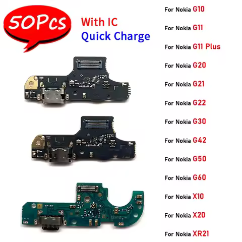50Pcs，USB Charging Port Microphone Dock Connector Board Flex For Nokia G10 G11 G20 G31 G50 G30 G22 G
