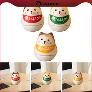 phenovo Porcelain DOG SHIBA Inu Daruma Table Table Table Adorable Table Table Household Accessories 