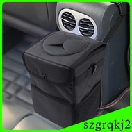 [Szgrqkj2] Car Trash Can with Lid Vehicle Garbage Can for Front and Back Seat Van