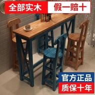 Mediterranean Solid Wood Bar Table, Chair, High Legged Table, Old Bar Table, Balcony Bar Table, Hous