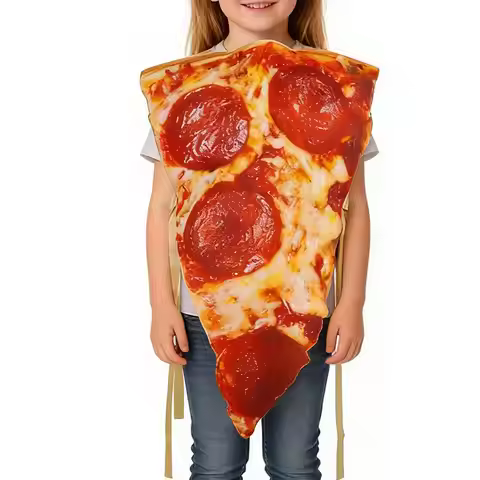 Pizza Halloween Costume Realistic Food Cosplay Outfit Pizza Costume Adult for Couple Kids Dress up P
