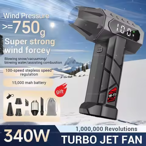 100WPRM Violent Blower 700g Wind Pressure Brushless Motor 40mm Turbo Jet Fan 15000mAh Dust Blowing K
