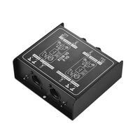 Audio DI Box Passive Audio Direct Injection Box Low Noise Guitar Bass DI TRS 2 Channel Audio Convert