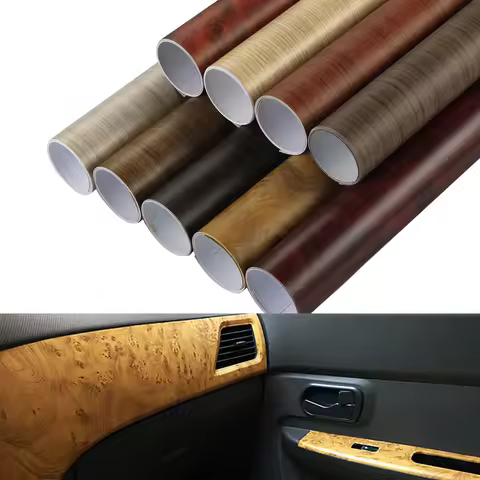 30*100cm Wood Grain PVC Sticker Wood Texture Film Styling Wrap Wrapping Interior Decoration Wood Vin