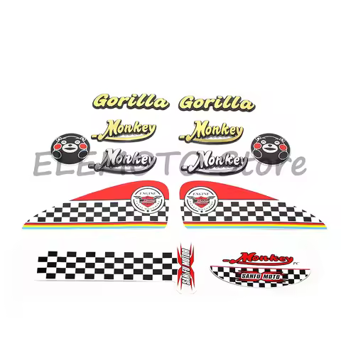 1 Pair Motorcycle Tank Sticker Stickers Mokey Gorilla For Honda Monkey bike Z50 Z50A Z50J Kumamon