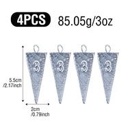 4Pcs Fishing Sinkers Triangular PyramidSurf Weights 1oz 2oz 3oz 4oz 5oz 7oz Taper 4 Corner for Outdo