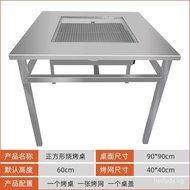 Barbecue Table Outdoor Stainless Steel Barbecue Grill Charcoal Bbq Grill Home Use and Commercial Use Barbecue Oven Thick and Large
