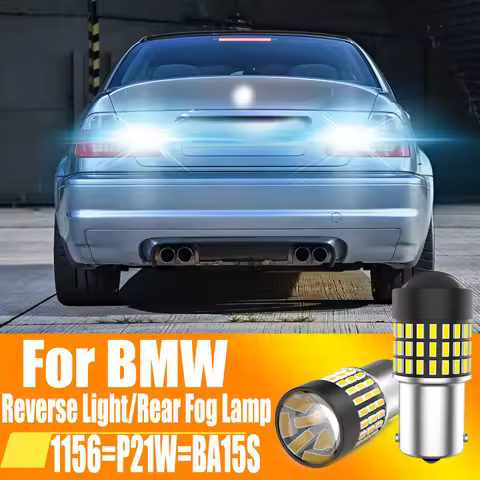 2pcs P21W LED Reverse Light Back Up Lamp 1156 7506 BA15S R5W R10W Rear Fog Bulb 12V For BMW E46 E39 
