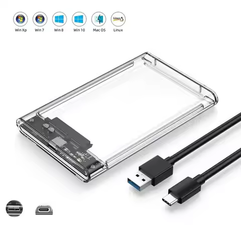 USB 3.1 HDD Enclosure 2.5 inch SATA SSD Hard Drive Case with 5Gbps Transfer Speed Mobile External Ho
