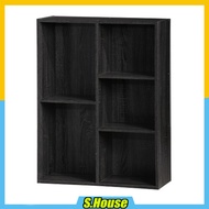 Wooden Rack 5 Compartment Wood Shelf Book Study Room Office Bedroom Rak Kayu 5 Ruang Almari Buku Bilik Belajar