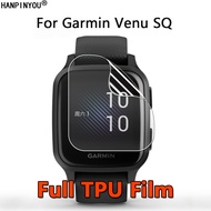 1/3/5/10 Pcs For Garmin Venu SQ / Music Sport Smart GPS Watch Ultra Thin Clear Full Cover Slim Soft TPU Repairable Hydrogel Film Anti-Scratch Screen Protector -Not Tempered Glass