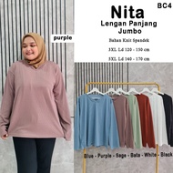 BIGCLO - Women's Jumbo Blouse BC4 Big Size Long Sleeve Top