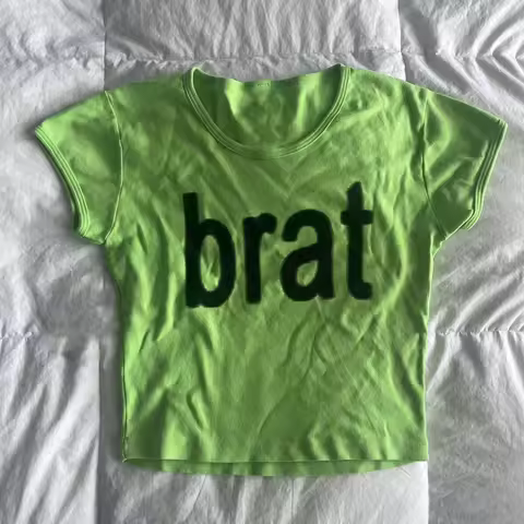 2000s 90s Clothes Vintage Crop Top Women Grunge Clothes Y2k Letter Woman T-shirts Female Clothing Go