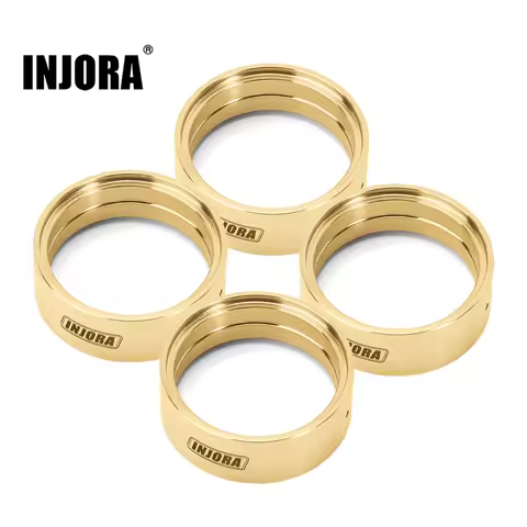 INJORA 27g/pcs Brass Wheel Weights Inner Beadlock Rings Fit 1.3" Wheel Rim for 1/24 1/18 RC Crawler