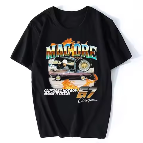 Mac Dre 67 Cougar T-Shirt Hip Hop Vintage Rap T-Shirt Tees Mac Dre California Hot Boy Cougar 67 Heav