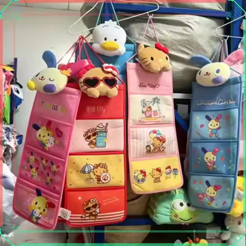 Cute Usahana Hanging Storage Bag Cartoon Usahana Wall Hanging Organizer Multi Pockets Fabric Storage