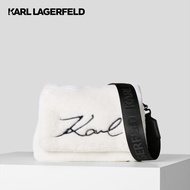 KARL LAGERFELD - K/SIGNATURE SOFT FAUX-FUR BAGUETTE 230W3075 กระเป๋าสะพาย
