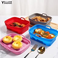 YKN-Air Fryer Grill Pan Collapsible Air Fryer Silicone Liners Rectangle Foldable Reusable Air