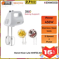 Kenwood HandMix Lite Hand Mixer HMP30.A0WH 450W Lightweight 5 Speed for folding mixing and whisking 