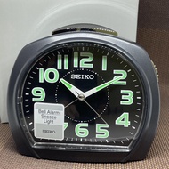Seiko Clock QHK020K Black Bell Alarm Snooze Light Analog Alarm Clock QHK020