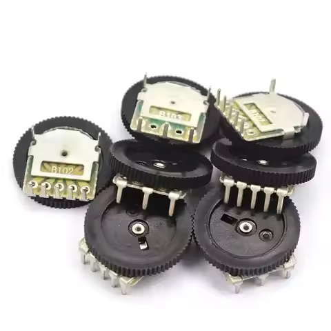 10PCS Single Double Dial Taper Volume Wheel Duplex Potentiometer 16×2mm 50/10K 1K 2K 5K 100K 3Pin 5P