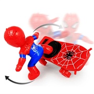 LI Spider Man Kick scooter Spider Man children's toys have music/colored lights/360 ° rotation/automatic universal wheel/falling will automatically climb up