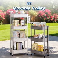 Multi-Layer Storage Trolley | Movable Rack with Wheels | Kitchen & Bathroom Organizer