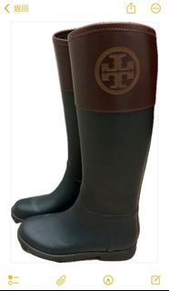Tory Burch 夢中情靴！撞色質感logo 長筒雨鞋6B
