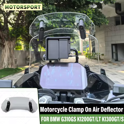 Motorcycle Adjustable Clamp-On Wind Air Deflector Windscreen Spoiler Fit FOR BMW G310GS K1200GT K130