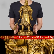 H-66/Obaili Guan Gong Living Room Guan Gong Copper Statue Decoration Brass God of War and Wealth Guan Gong Buddha Statue
