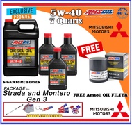 AMSOIL Signature Series Max-Duty 5W-40 7 Quarts Diesel OiL Package For MITSUBISHI MONTERO