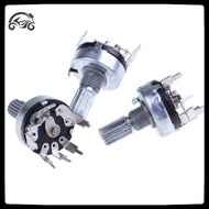 [8C11] 5Pcs RV17 With Switch Potentiometer B1K 2K 5K 10K 20K 50K Handle Length 15mm 5Pin Switch Carb