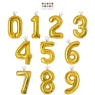 40 inch Gold Crown Number Balloon