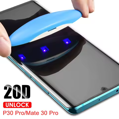 2Pcs UV Full Liquid Glue Screen Protector For Huawei P30 P40 P50 P60 Art Pura 70 Nova 7 8 9 10 11 12