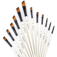 GETHPEN Angular Paint Brushes Nylon Hair Angled Watercolor Pait Brush Set for Acrylics Watercolors G