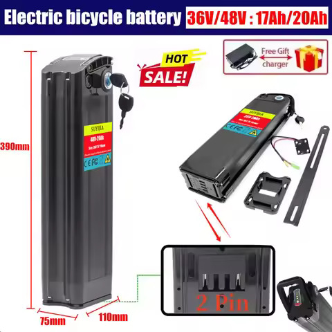 36V 48V 20Ah Battery 18650 Lithium Rechargeable Battery Built-in Bms for Silverfish 250W-750W Bafang
