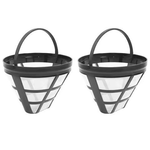 2Pack No.4 Reusable Coffee Maker Basket Filter for Cuisinart Ninja Filters, Fit Most 8-12 Cup Basket