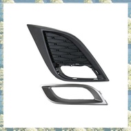 Car Front Bumper Fog Light Grille Fog Lamp Grill Cover with Chrome Frame for Mazda 3 2010 2011