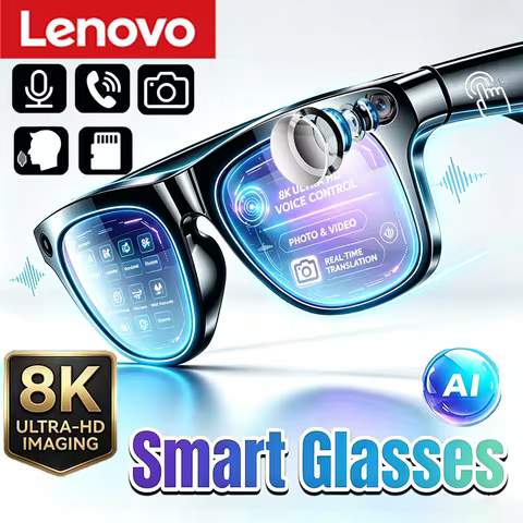 Lenovo Bluetooth AI Smart Glasses 8K gafas inteligentes Recording Remote Control Translator Voice As