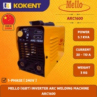 MELLO IGBT DC INVERTER WELDER C/W 2M+3M CABLE.HOLDER.CLAMP  [ ARC1600 ]